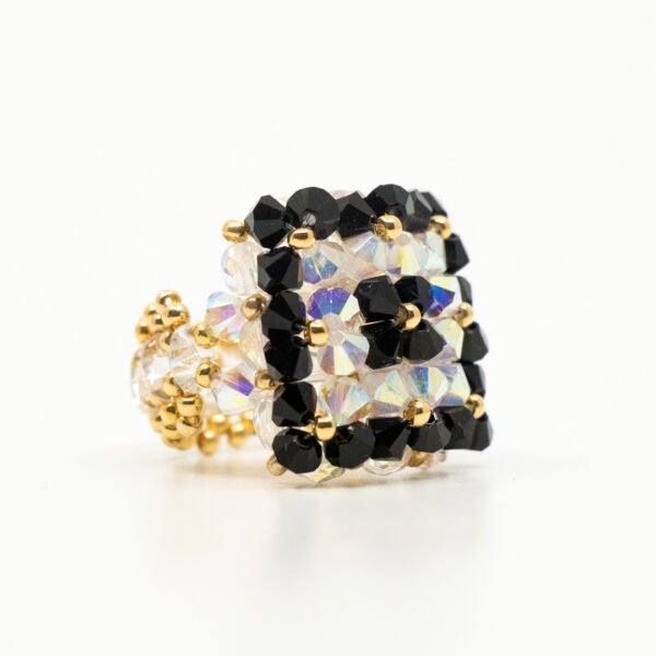 Anillo cuadrado Swarovski combinado "Frame"