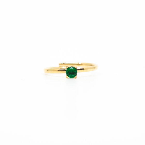 Anillo solitario verde