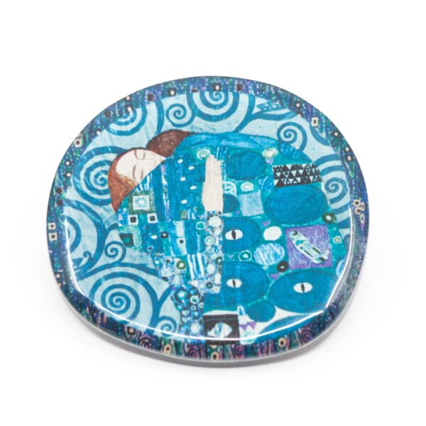 Broche azul "El abrazo" de Gustav Klimt