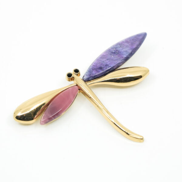 Broche libélula morado