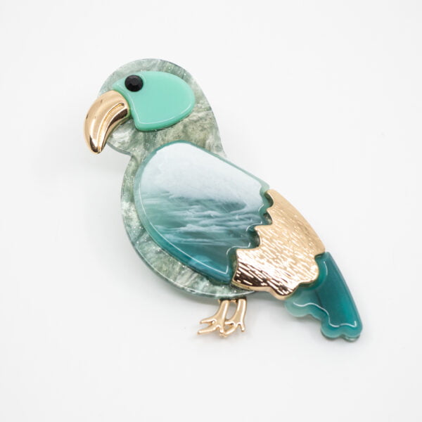 Broche loro verde