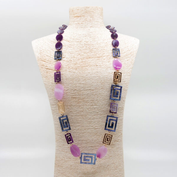 Collar espiral fucsia