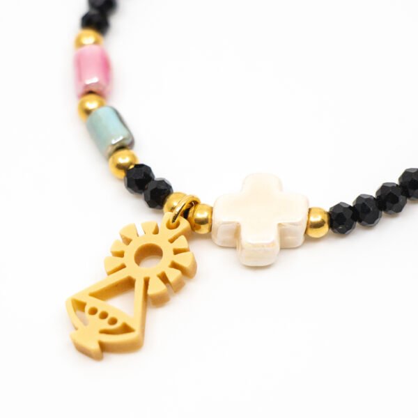 Pulsera cuentas de cerámica Virgen de Covadonga