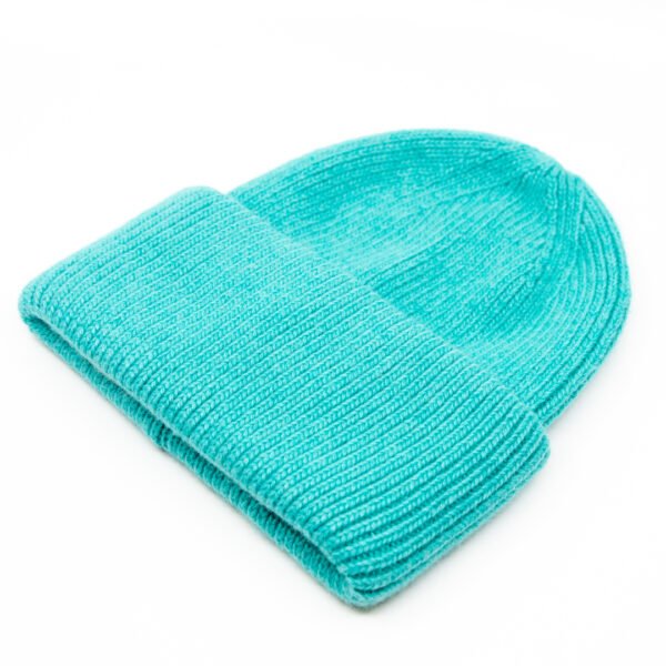 Gorro de lana liso azul turquesa