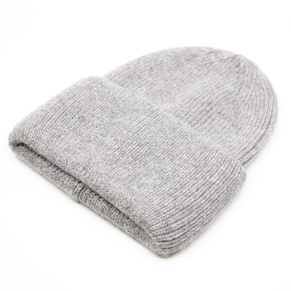 Gorro de lana liso gris