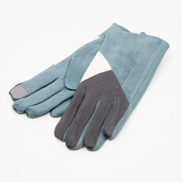 Guantes de mujer azul geométrico