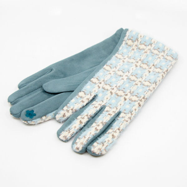Guantes de mujer azul tweed