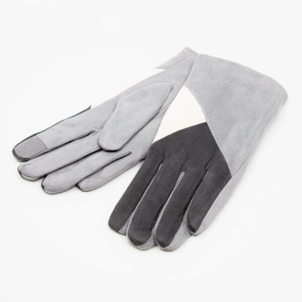 Guantes de mujer gris geométrico