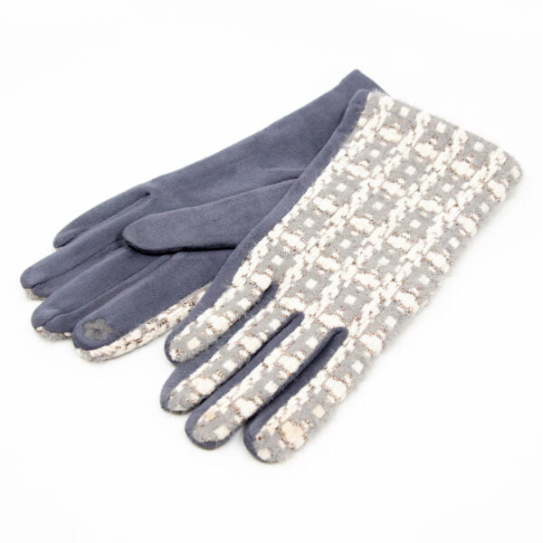 Guantes de mujer gris tweed