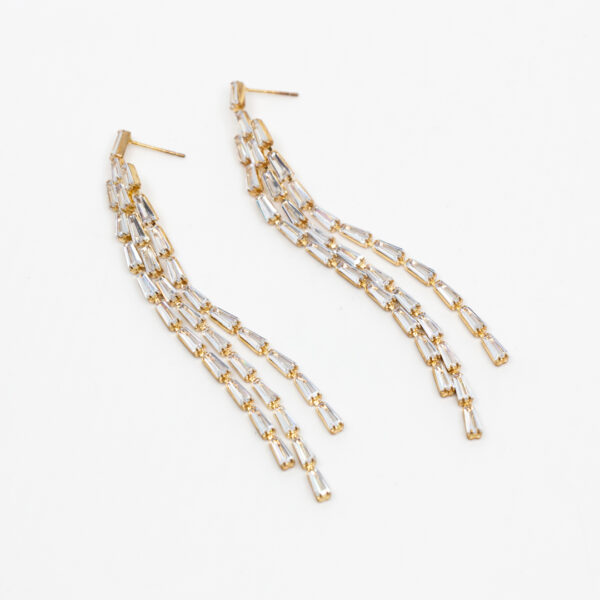Pendientes cascada 3 tiras cristal
