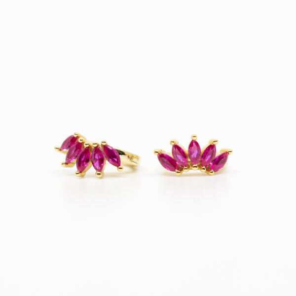 Pendientes aro puntas fucsia