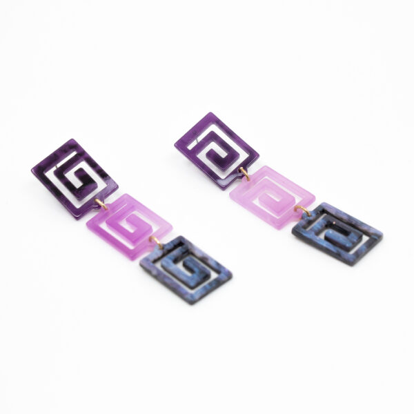 Pendientes espiral morado