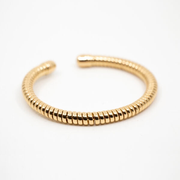 Pulsera bangle abierta dorada