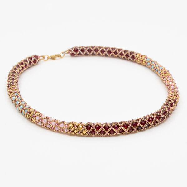 Cordón cristales granate