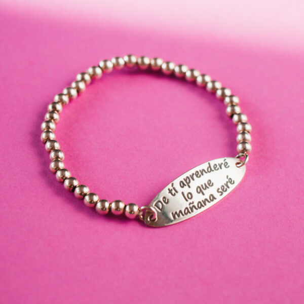 Pulsera de Plata de Ley "De ti aprenderé lo que mañana seré"