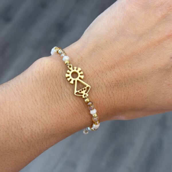 Pulsera Virgen de a Covadonga cristal oro