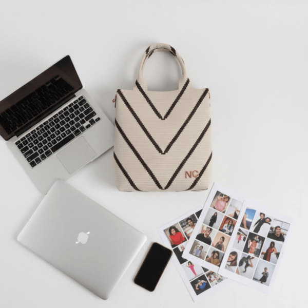 Bolso tote tejido zigzag Noco